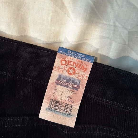 NEW PHOTOS! CORDUROYS, DENIM BOOTCUT, BLACK, SIZE WOMEN 24W, STRETCH FABRIC, FLY - Picture 3 of 16